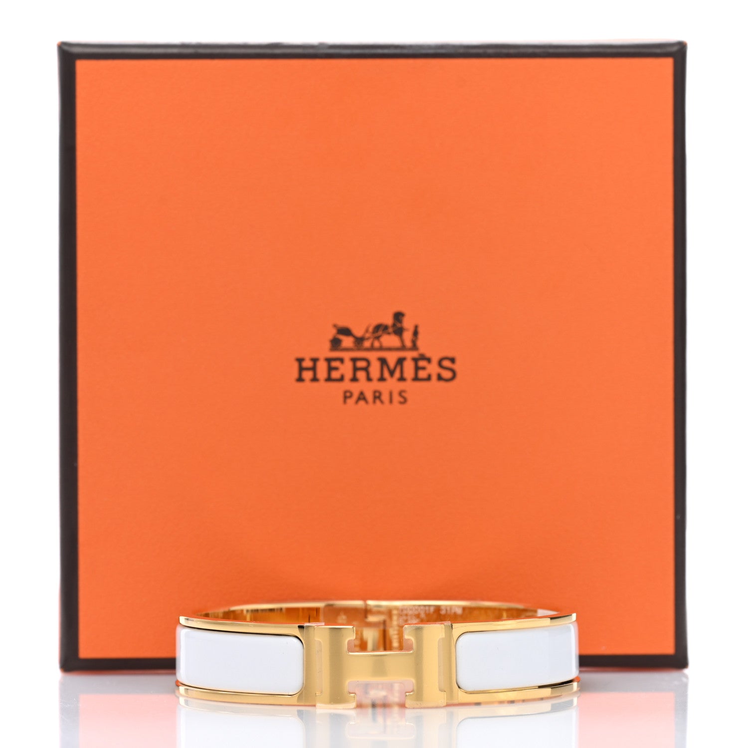 Hermes Enamel Narrow Clic Clac H Bracelet PM White 5 of 5