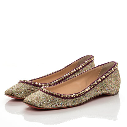 Christian Louboutin Suede Glitter Studded Rotapla Ballarina Flats 40.5 3 of 9
