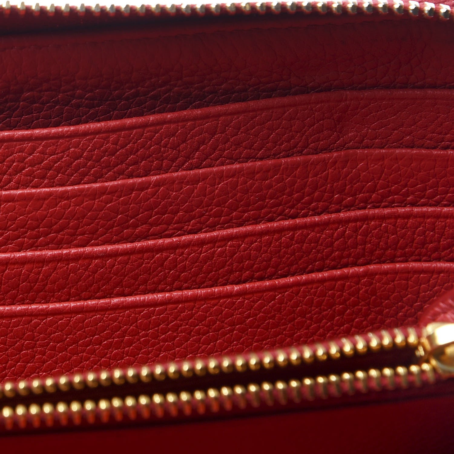 Prada Vitello Grain Zip Around Wallet Fuoco 6 of 8