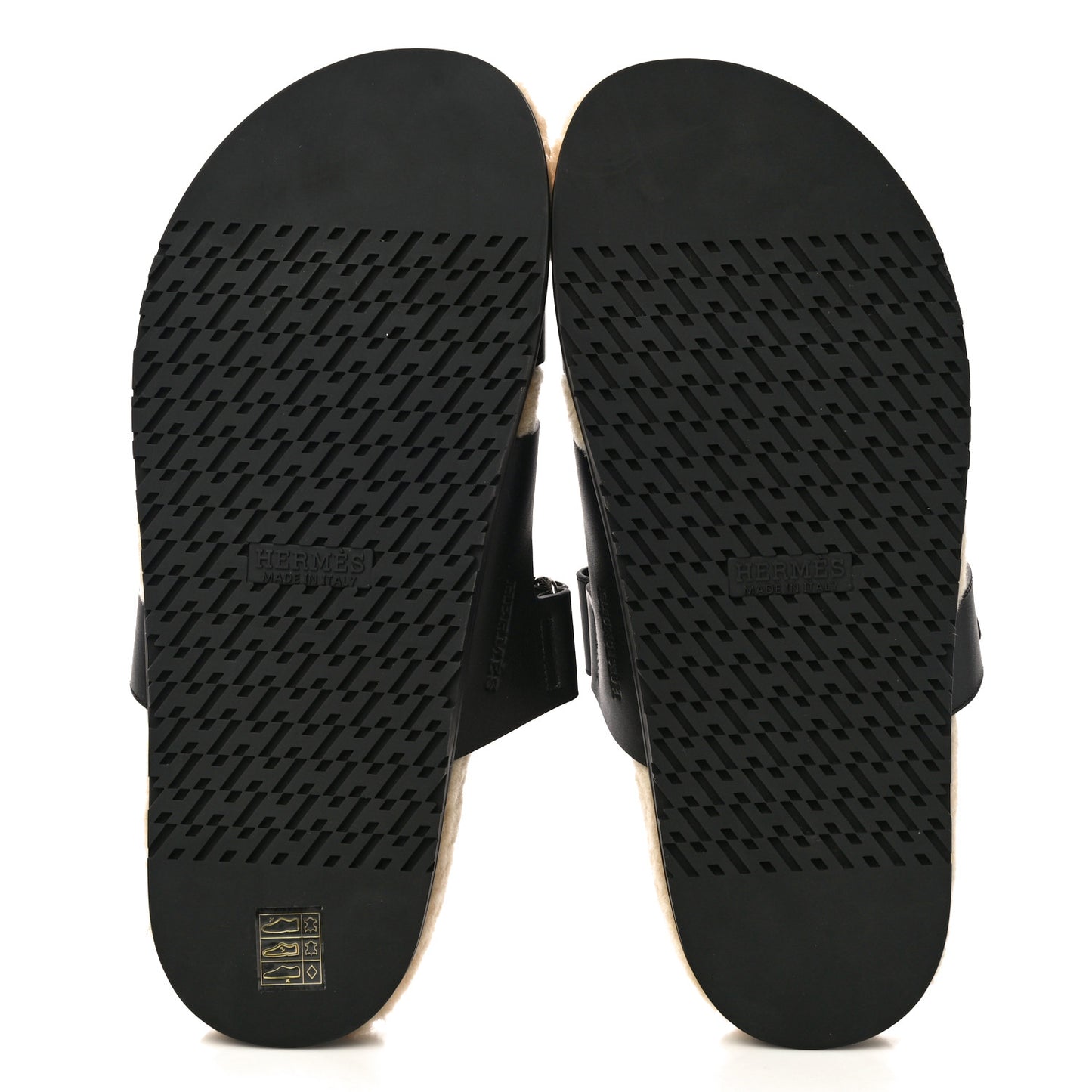 Veau Indios Woolskin Mens Chypre Sandals 44 Black Ecru