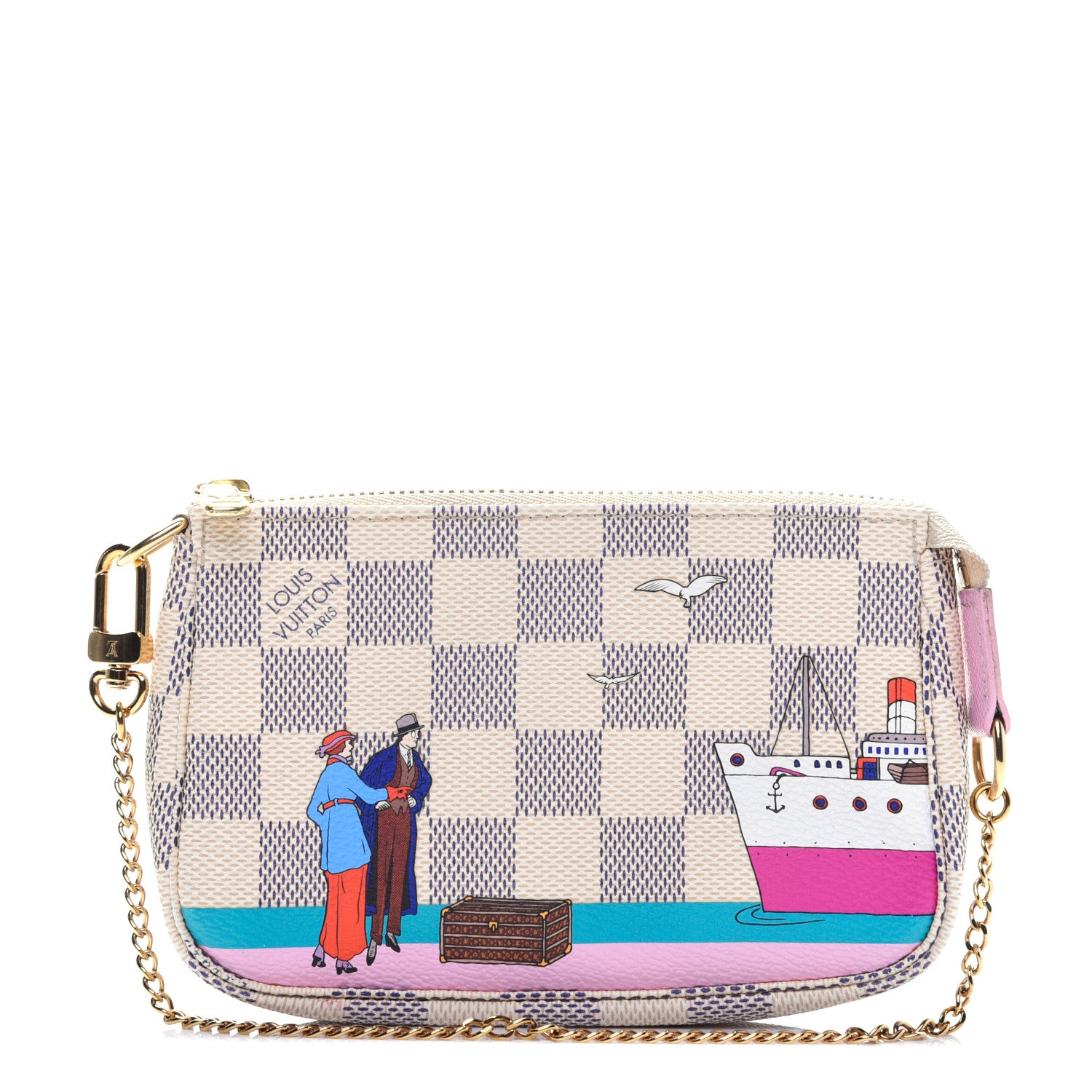 Louis Vuitton Damier Azur 2016 Christmas Animation Mini Pochette Accessories 1 of 13