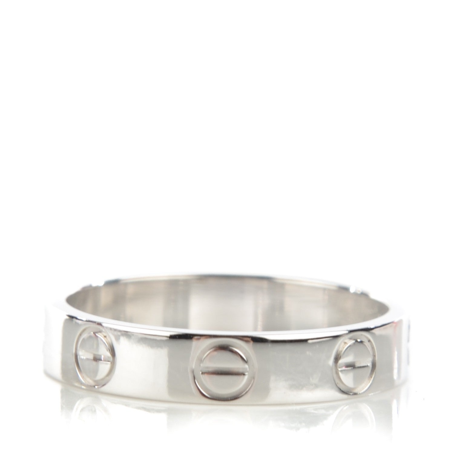 Cartier 18K White Gold 4mm LOVE Wedding Band Ring 49 4.75 1 of 5