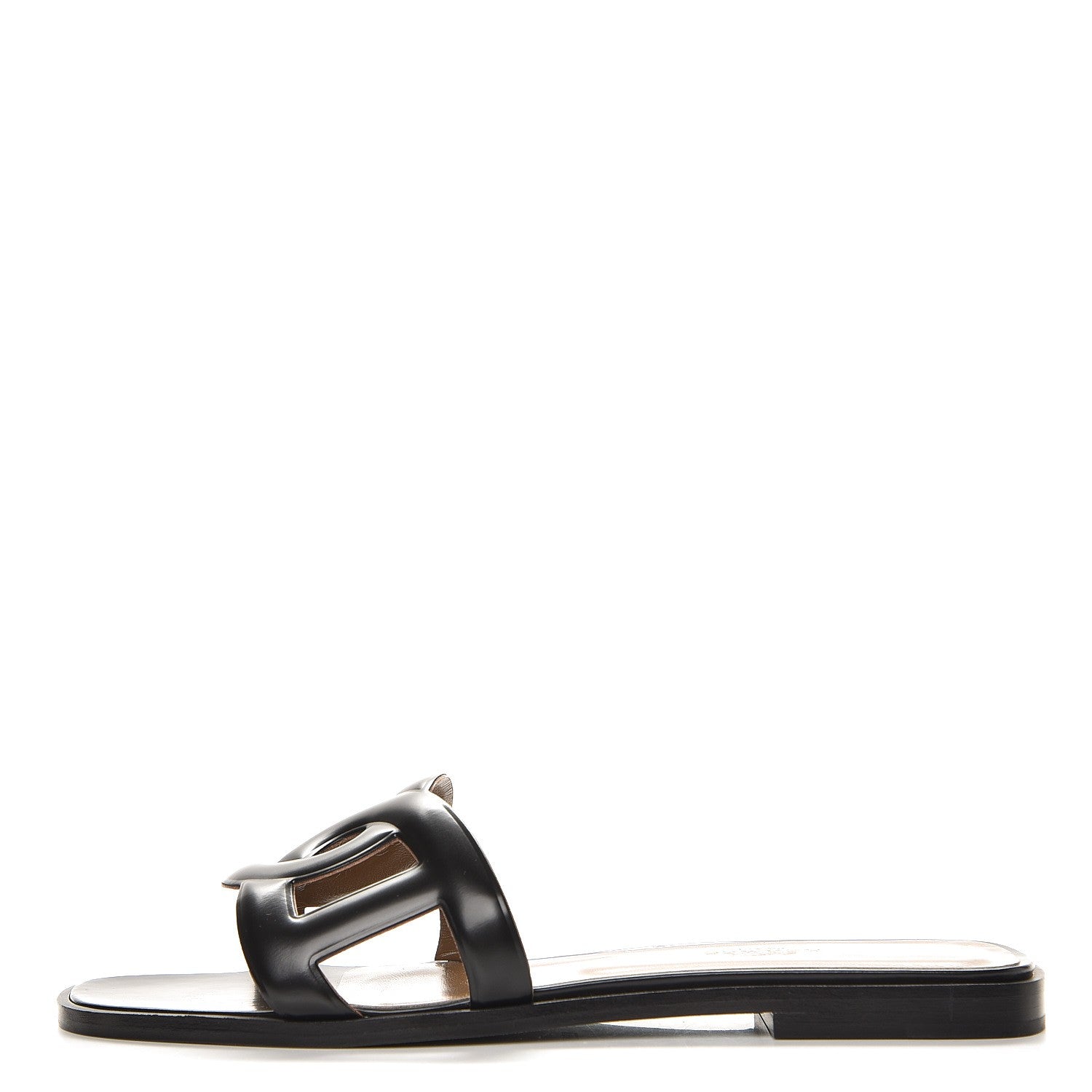 Hermes Calfskin Omaha Sandals 38 Black 1 of 8