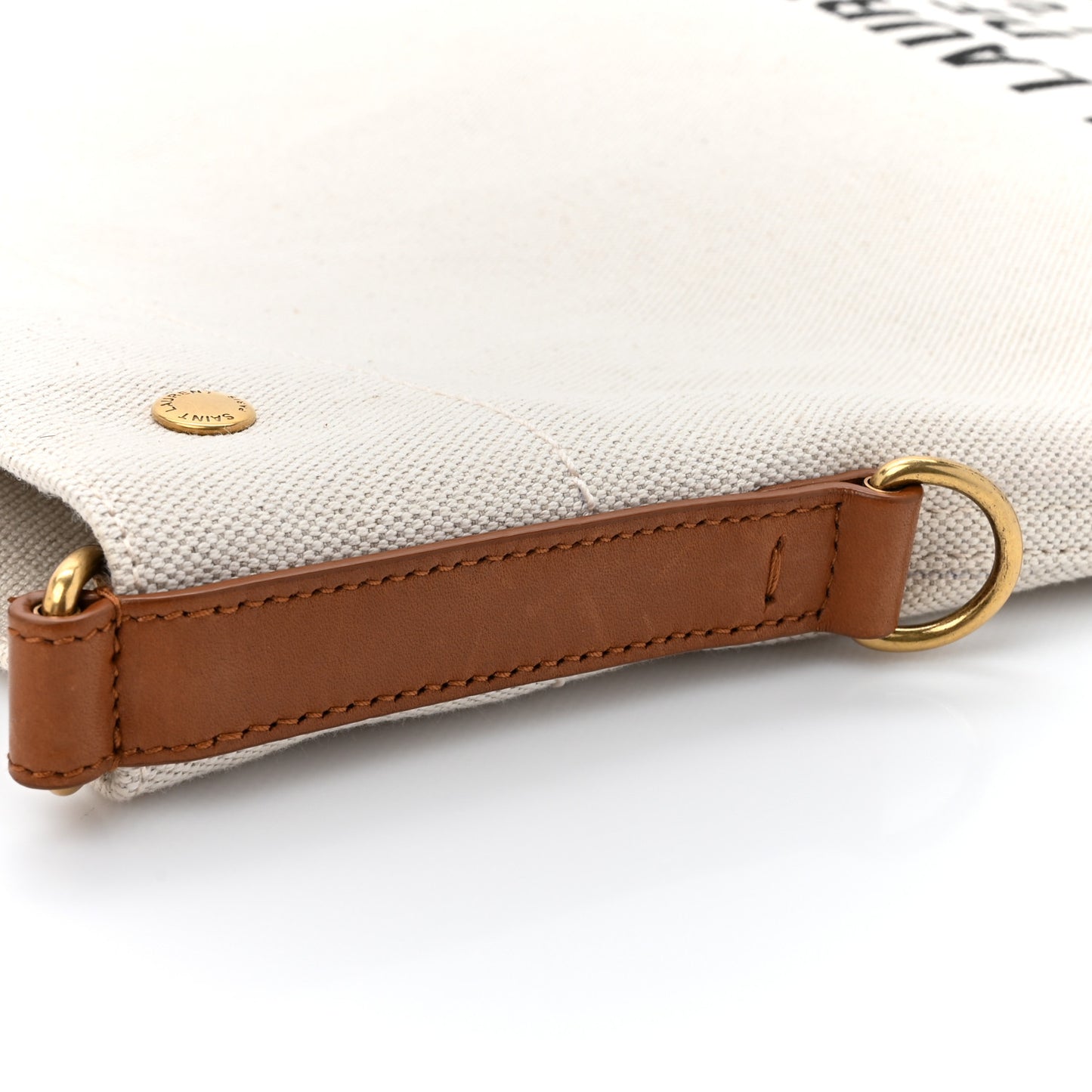Canvas Smooth Calfskin Universite North South Foldable Tote Naturel Brick