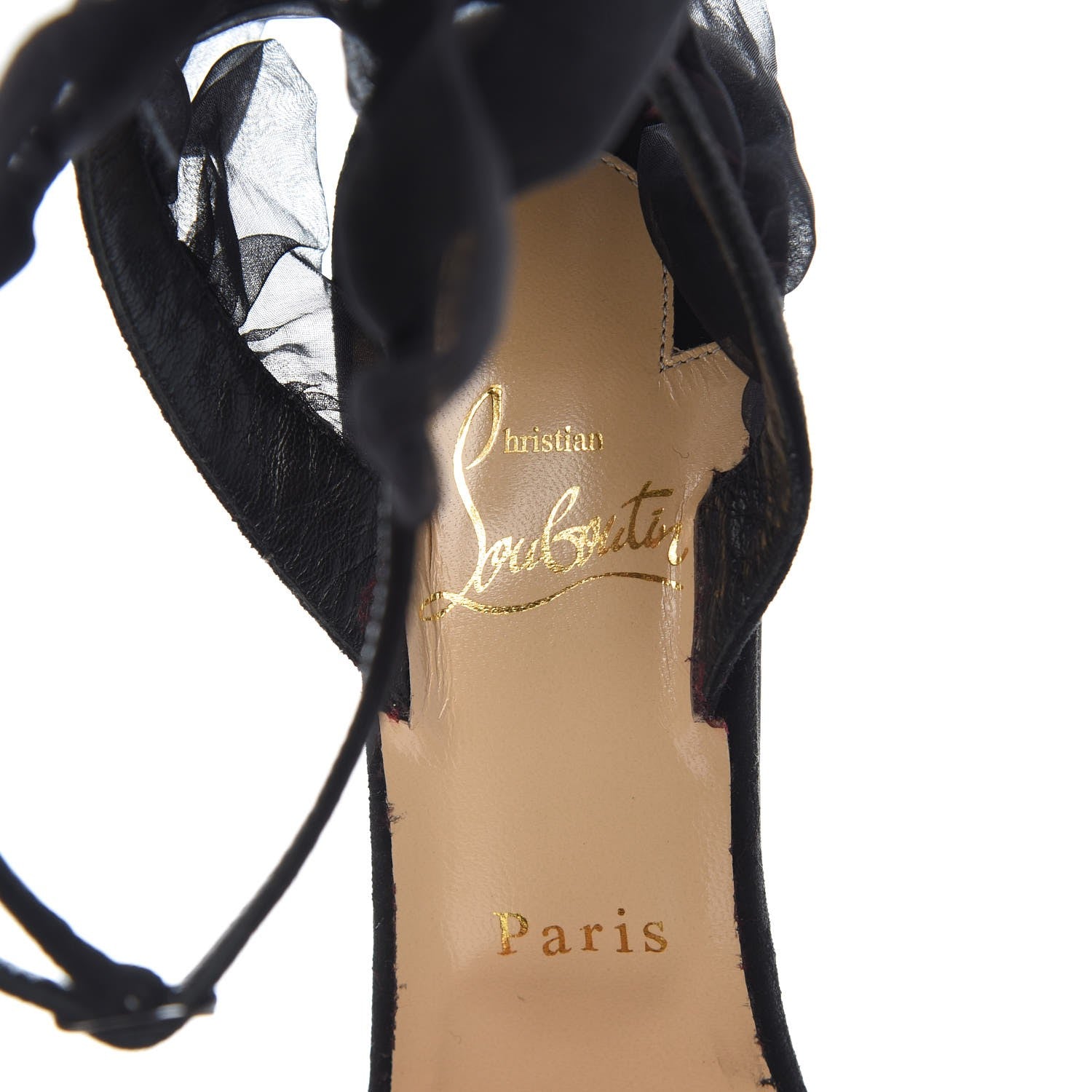 Christian Louboutin Veau Velours Jacqueline 120 Sandal Heels 39 Version Black 7 of 8