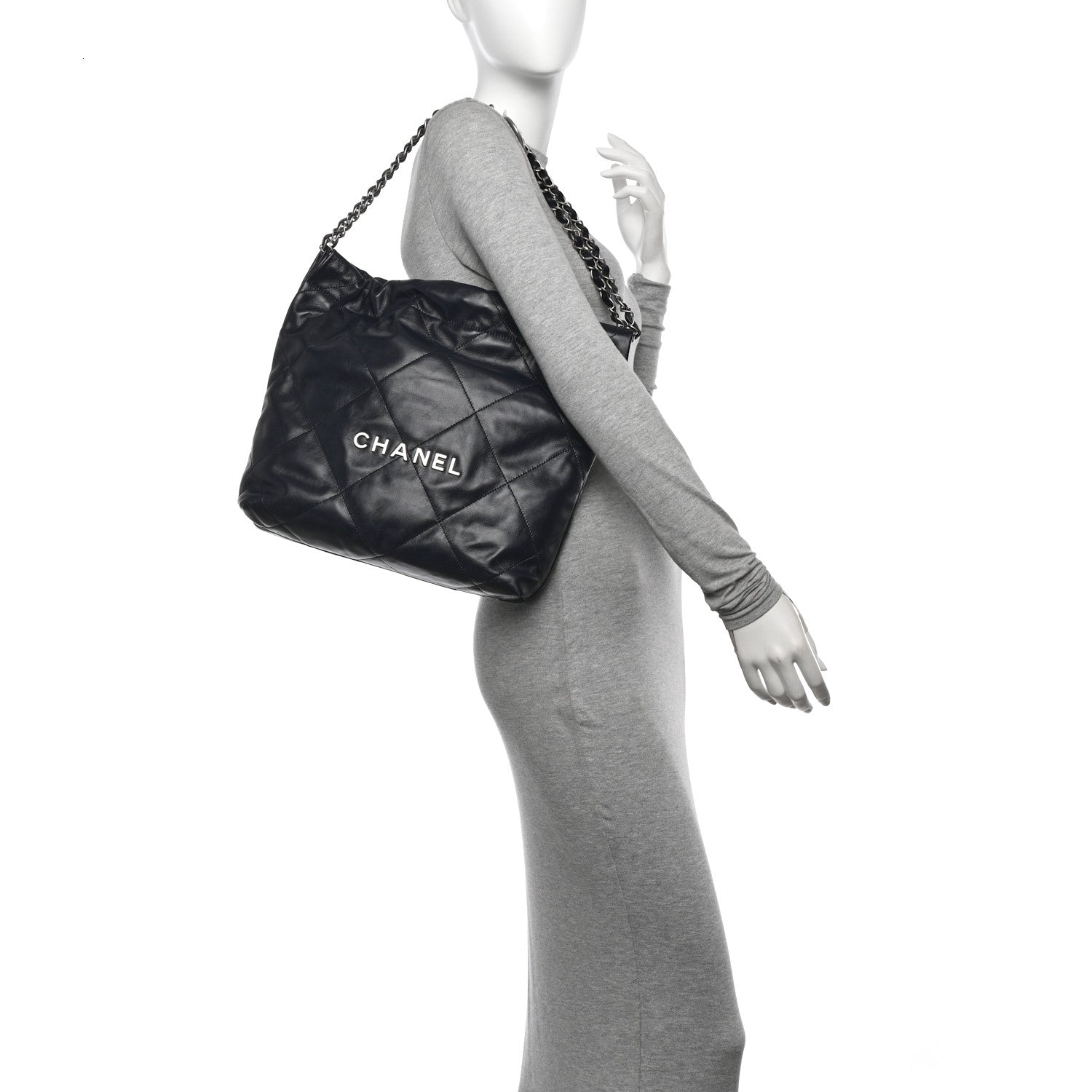 Chanel Shiny Calfskin Quilted Chanel 22 Navy 2 of 11
