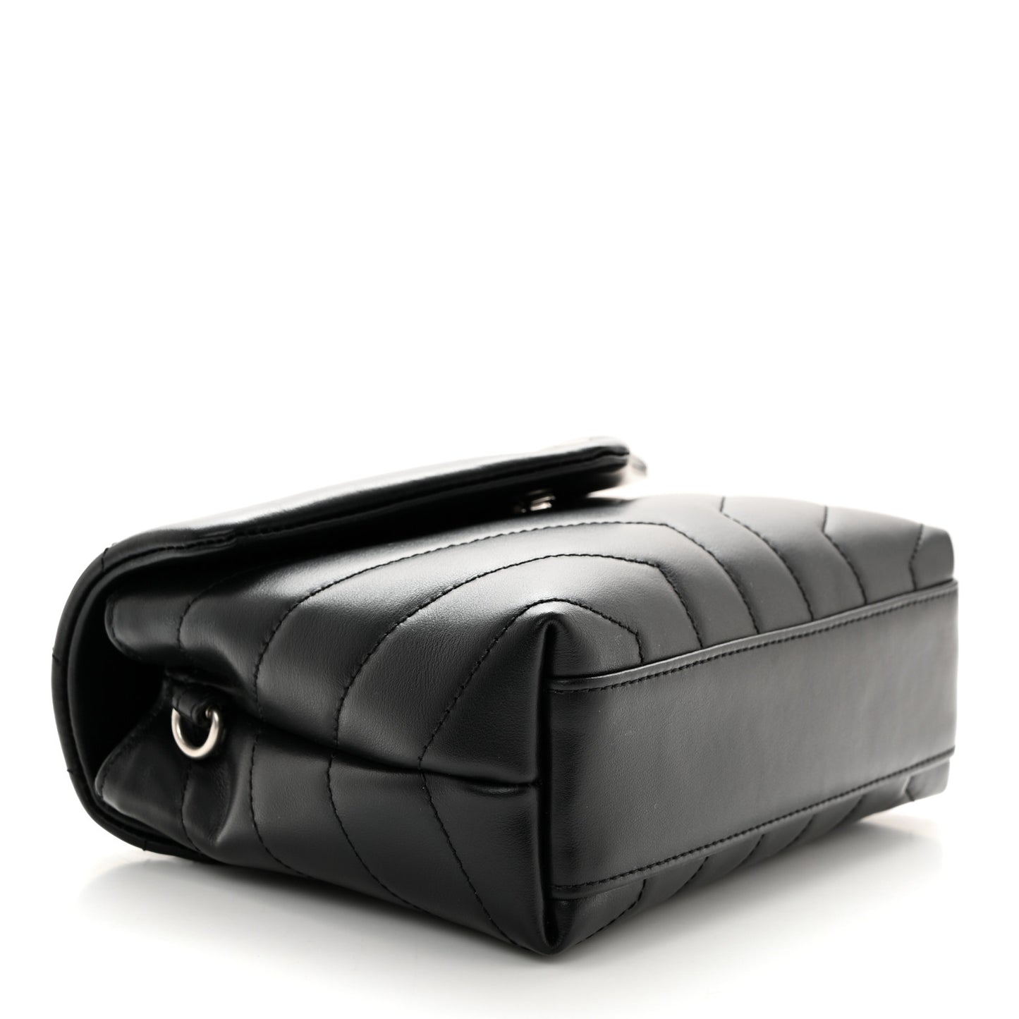 Calfskin Y Quilted Monogram Toy Loulou Crossbody Bag Black