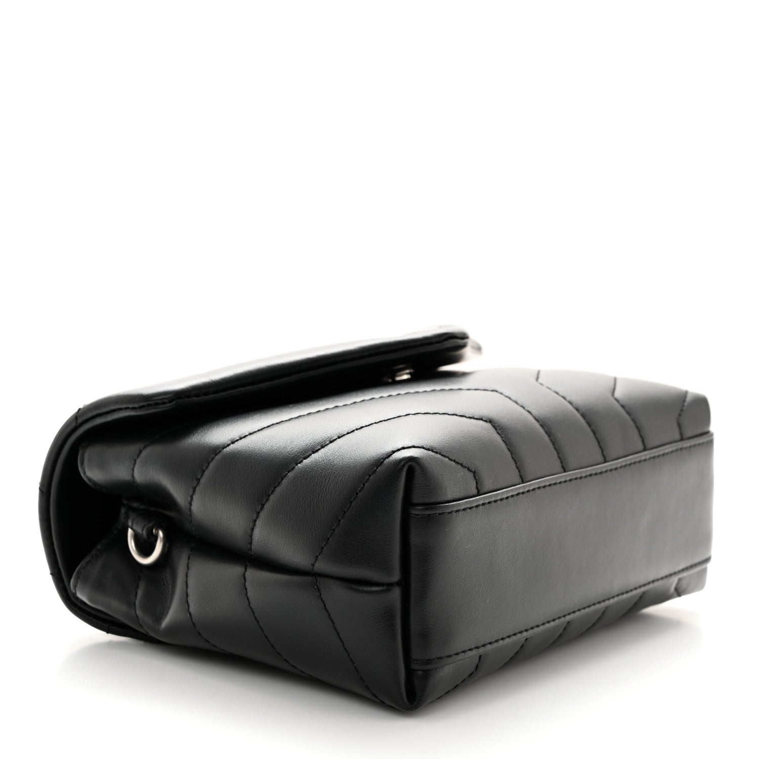 Saint Laurent Calfskin Y Quilted Monogram Toy Loulou Crossbody Bag Black 4 of 10