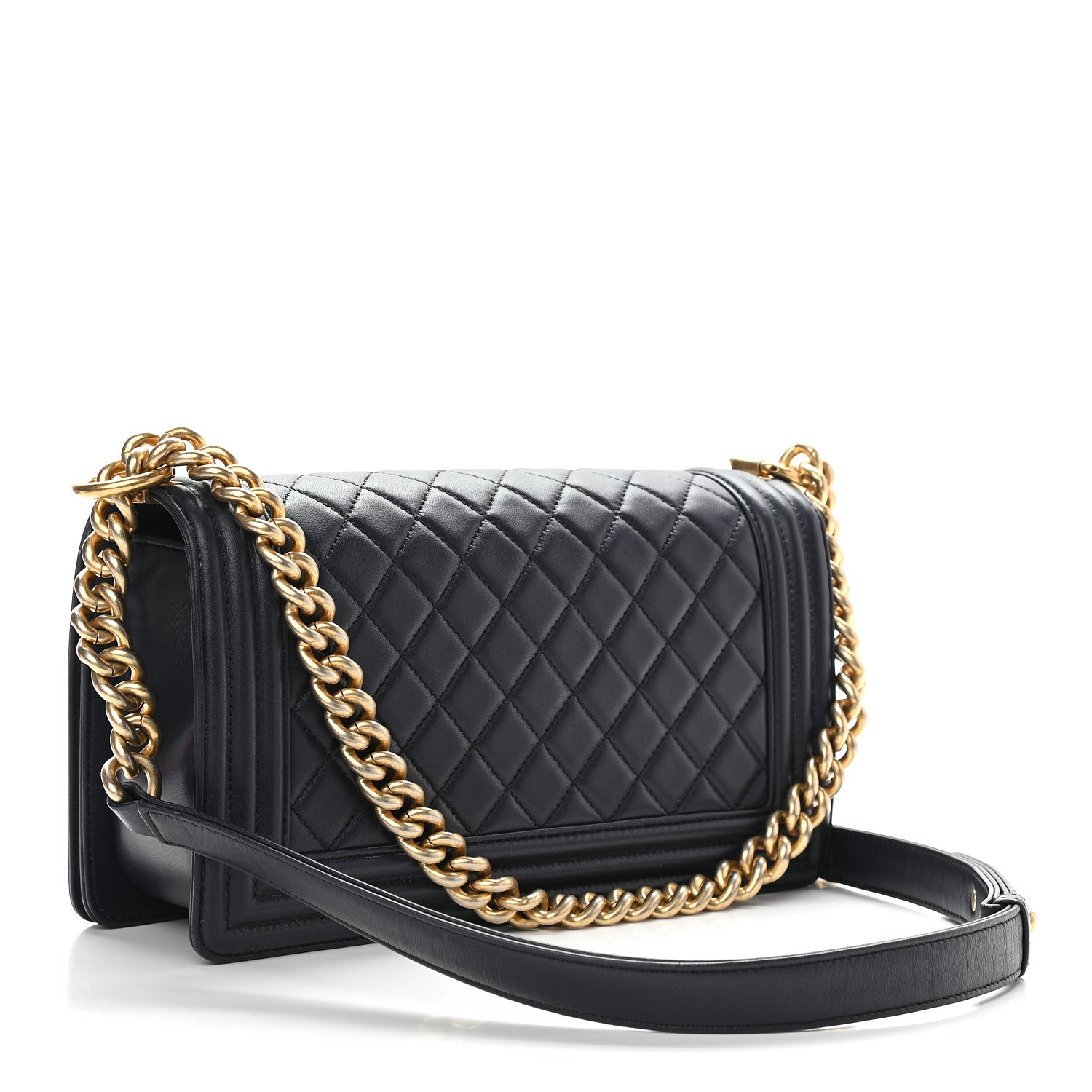 Chanel Lambskin Quilted Medium Boy Flap Dark Navy 3 of 10