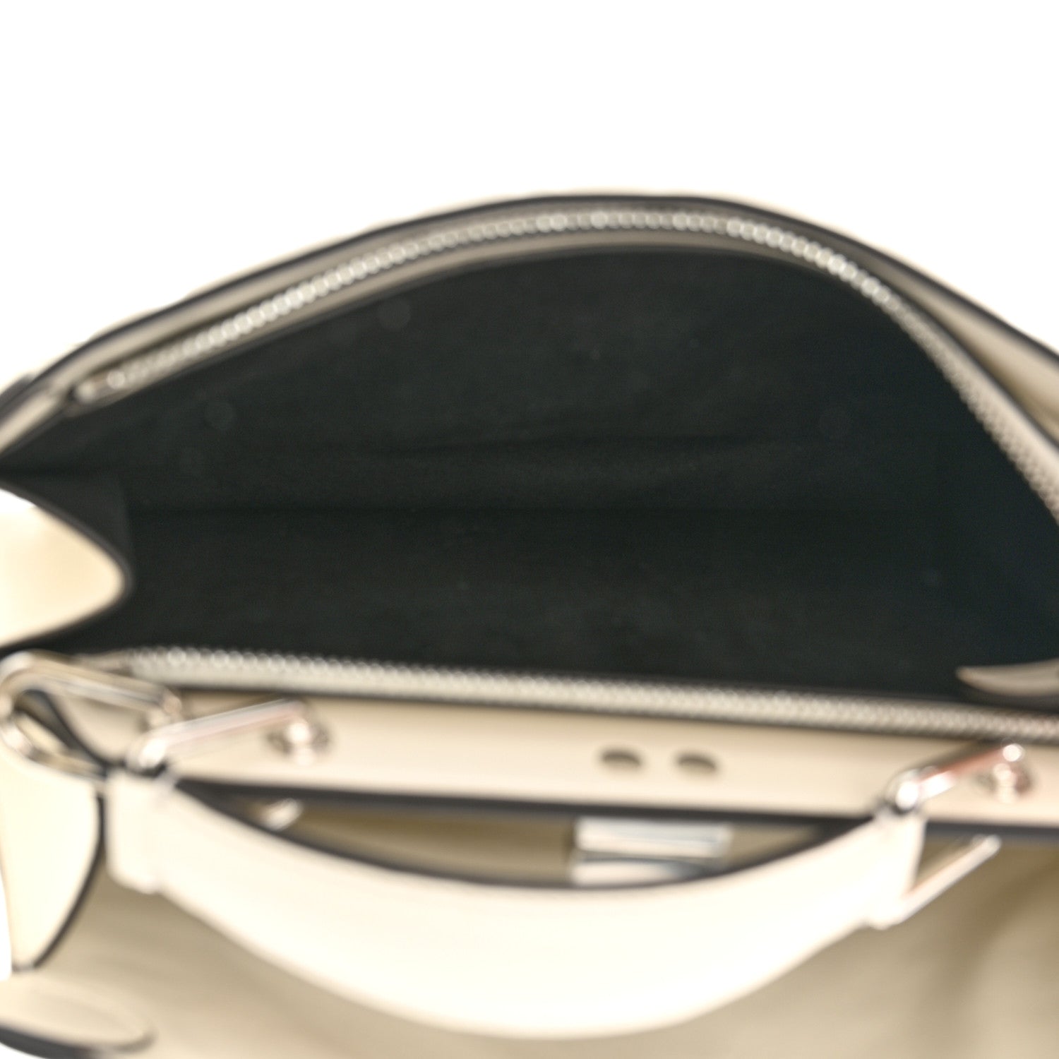 Fendi X SARAH COLEMAN Nappa FF Fish Eye Embossed Mini Peekaboo I SEE U Satchel White Ice 5 of 9