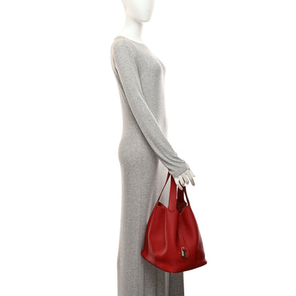 Hermes Taurillon Clemence Picotin Lock 26 GM Rouge Casaque 2 of 11