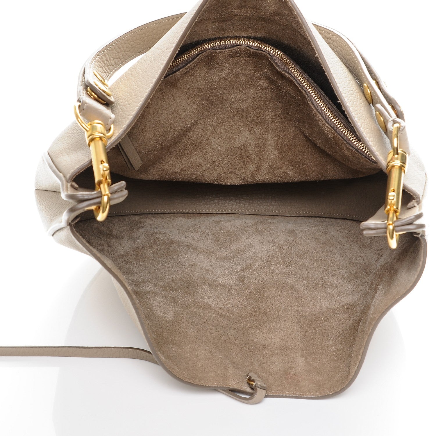 Celine Crisped Calfskin Medium Hobo Light Taupe 5 of 7