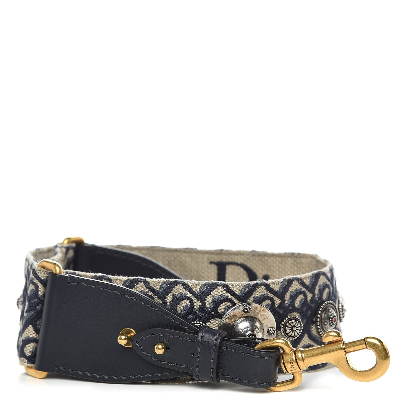 Oblique Studded Shoulder Strap Blue