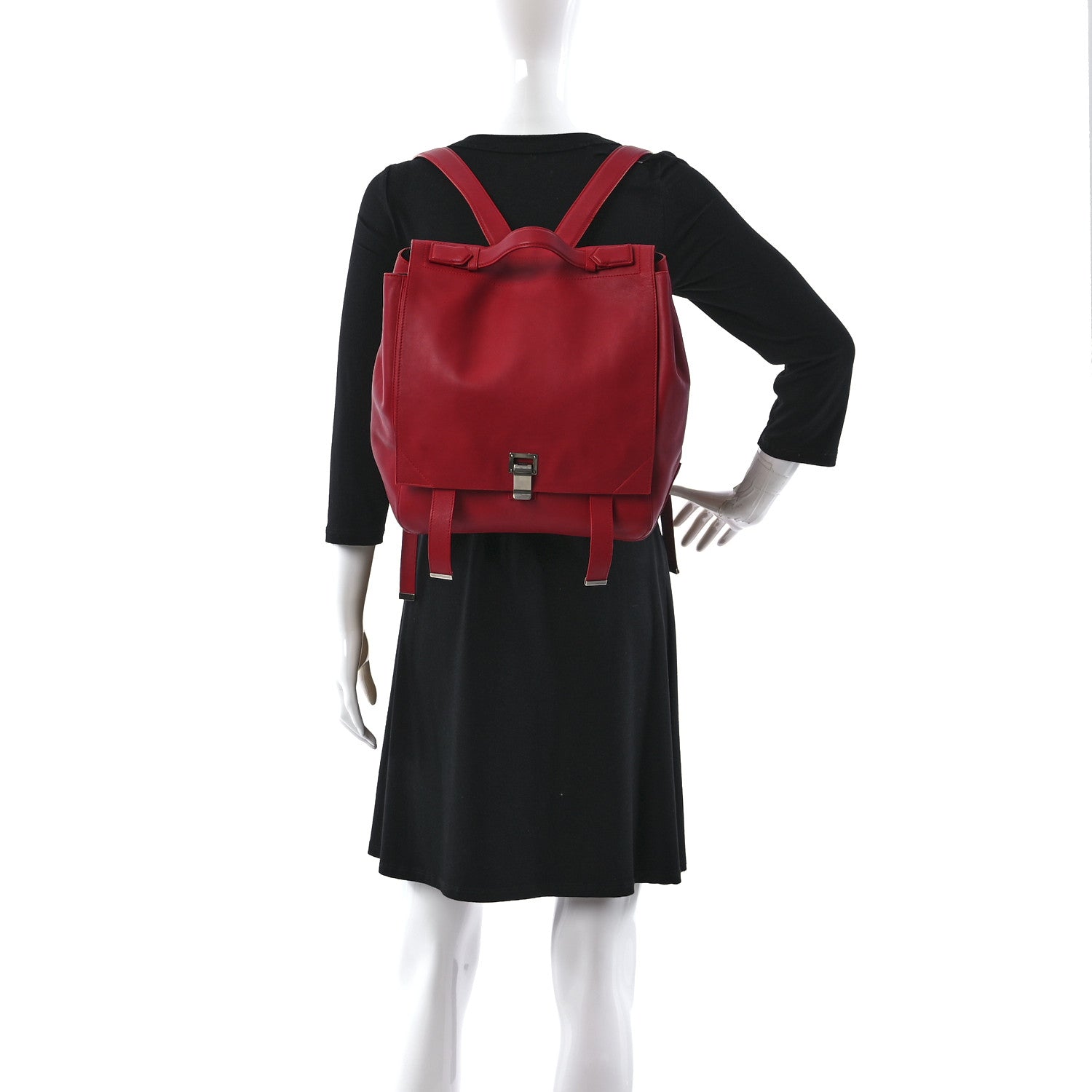 Proenza Schouler Calfskin Large PS Courier Backpack Red 2 of 31