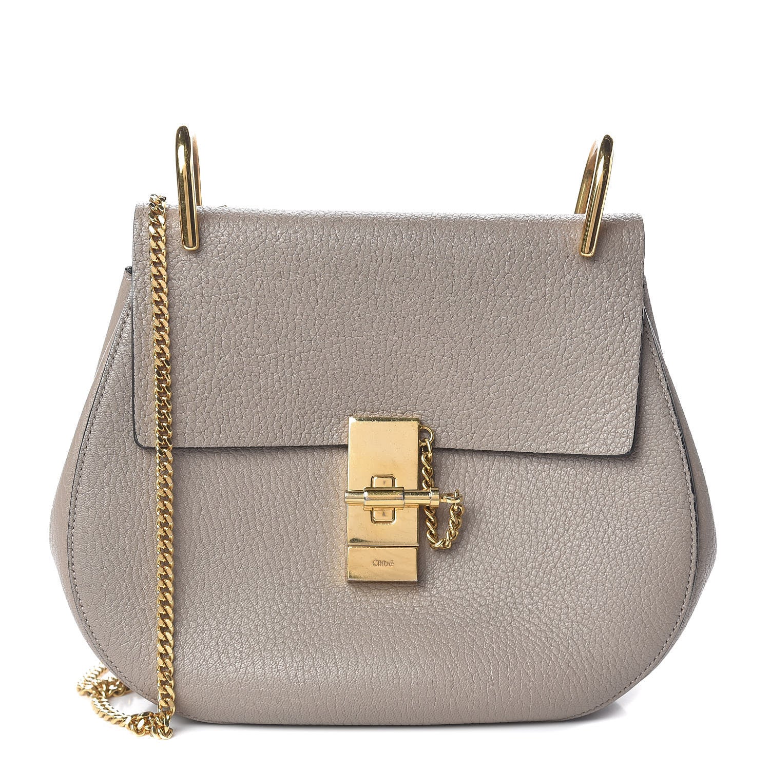 Chloe Grained Lambskin Drew Shoulder Bag Motty Grey 1 of 10