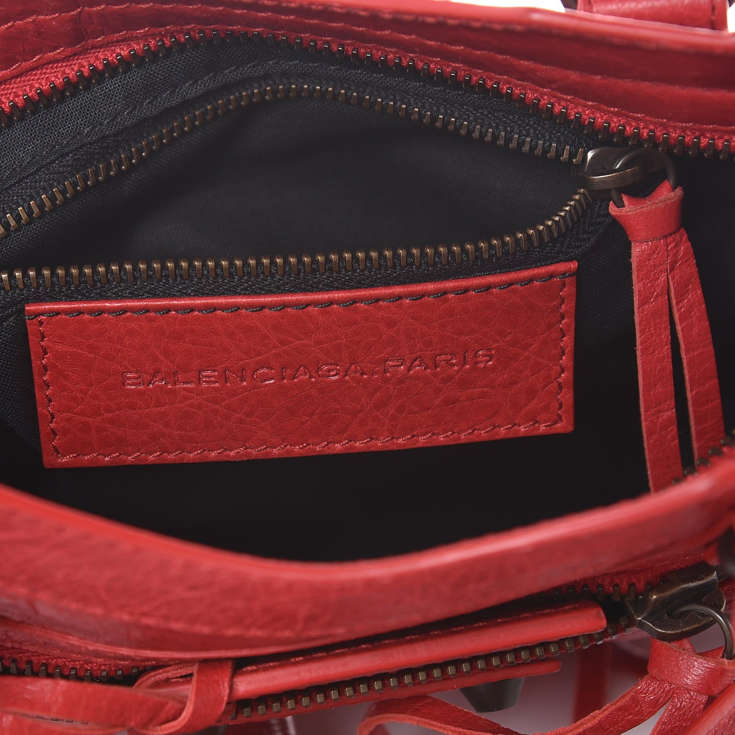 Balenciaga Agneau Classic Hardware Mini City Rouge Cardinal 6 of 11