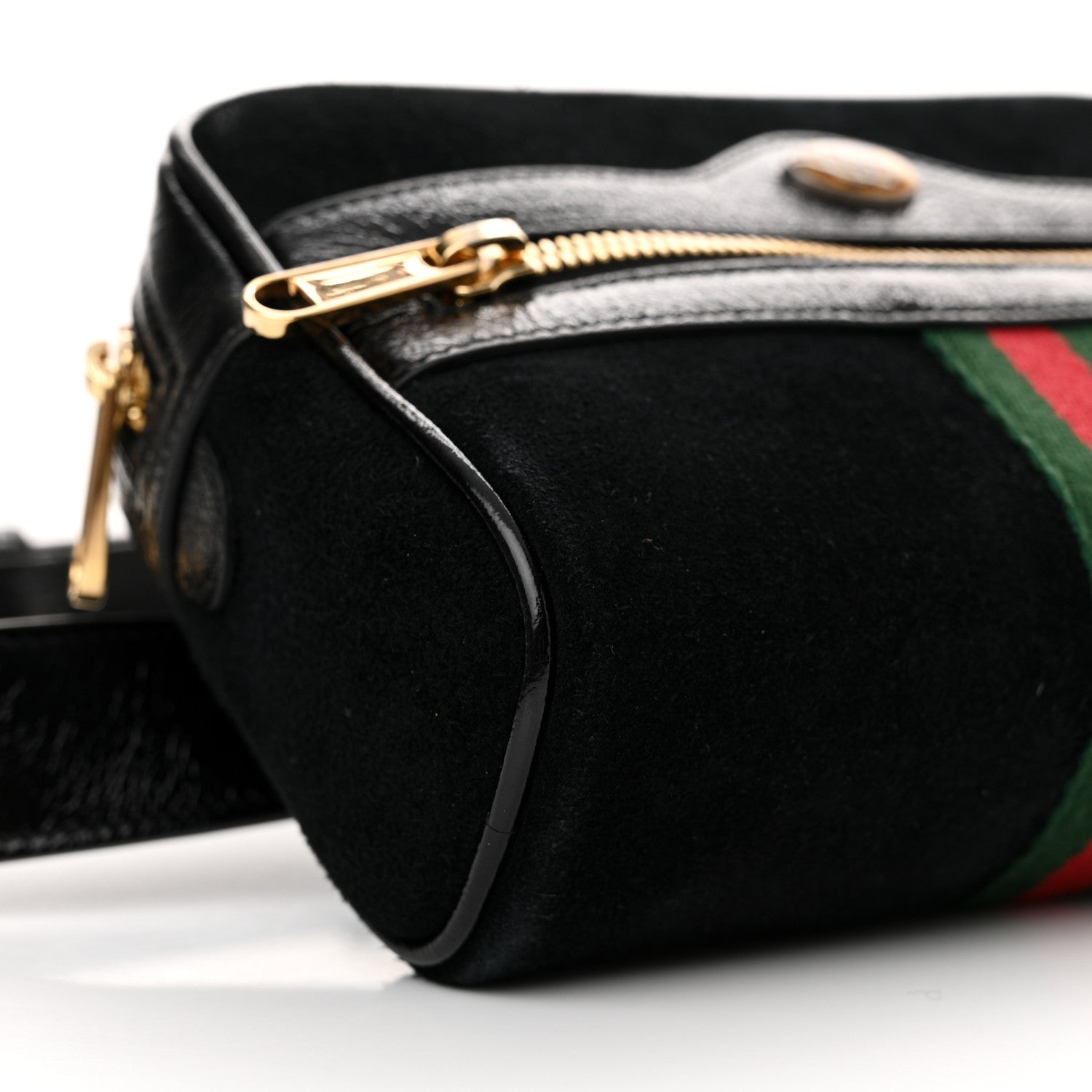 Gucci Suede Small Ophidia Belt Bag 85 34 Black 9 of 10