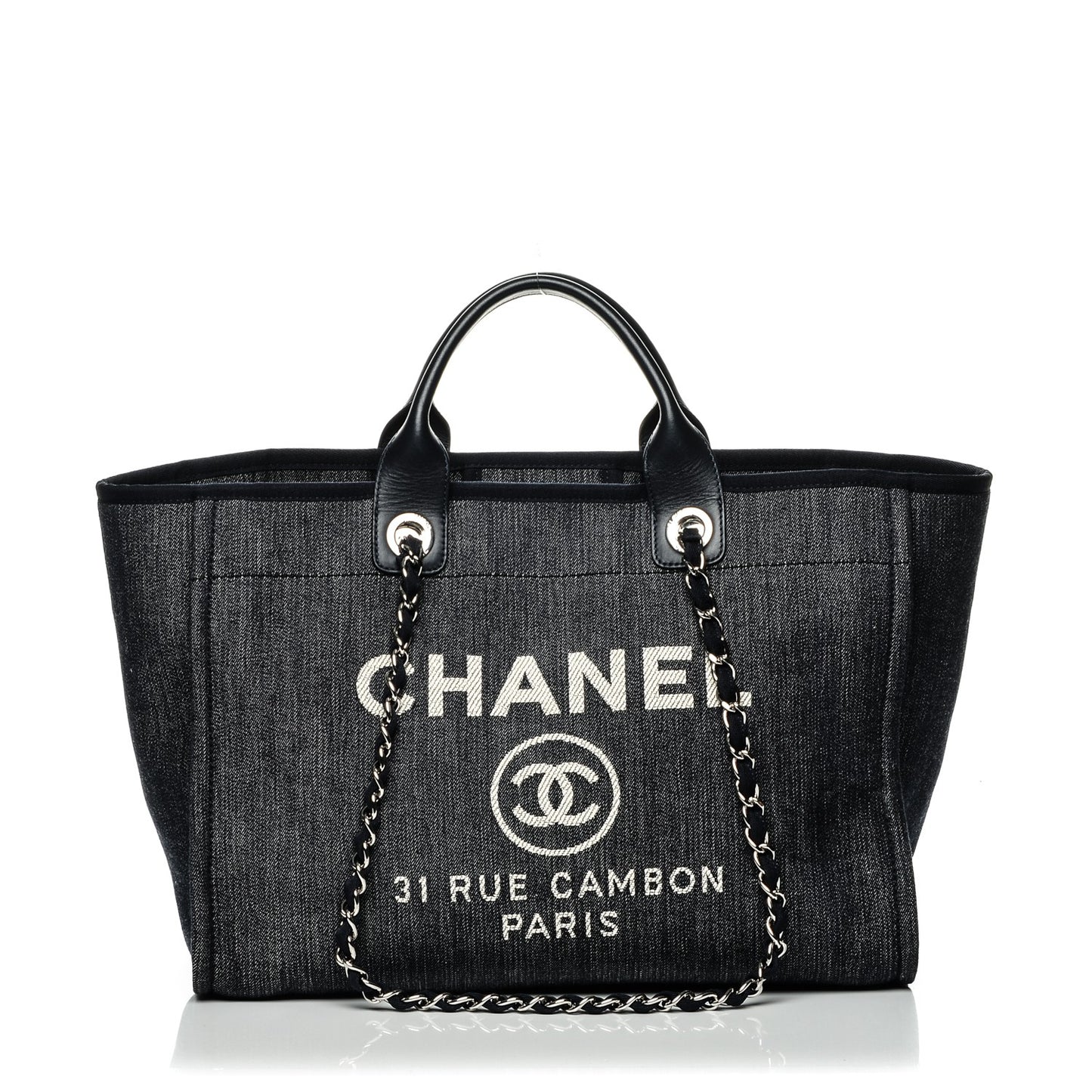 Canvas Large Deauville Tote Dark Blue