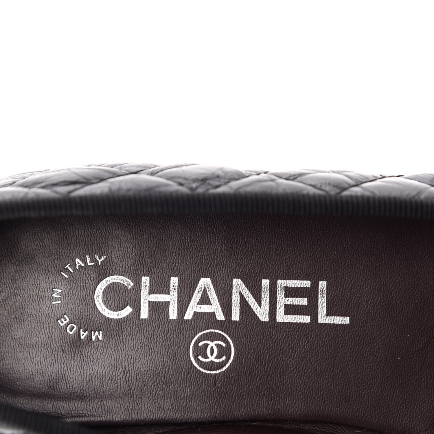 Chanel Aged Calfskin Quilted CC Cap Toe Ballerina Flats 35.5 Black 8 of 13