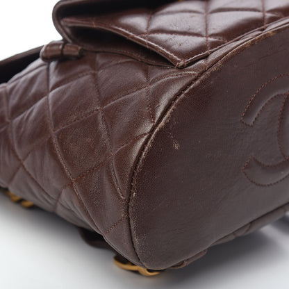 Chanel Lambskin Quilted Backpack Brown 7 of 16