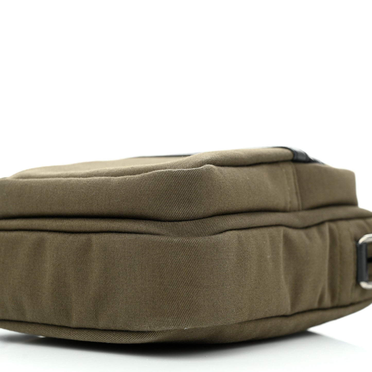 Canvas Calfskin Sid Messenger Bag Kaki Face Black