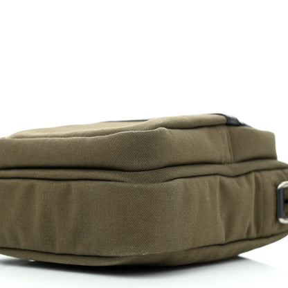 Saint Laurent Canvas Calfskin Sid Messenger Bag Kaki Face Black 10 of 13