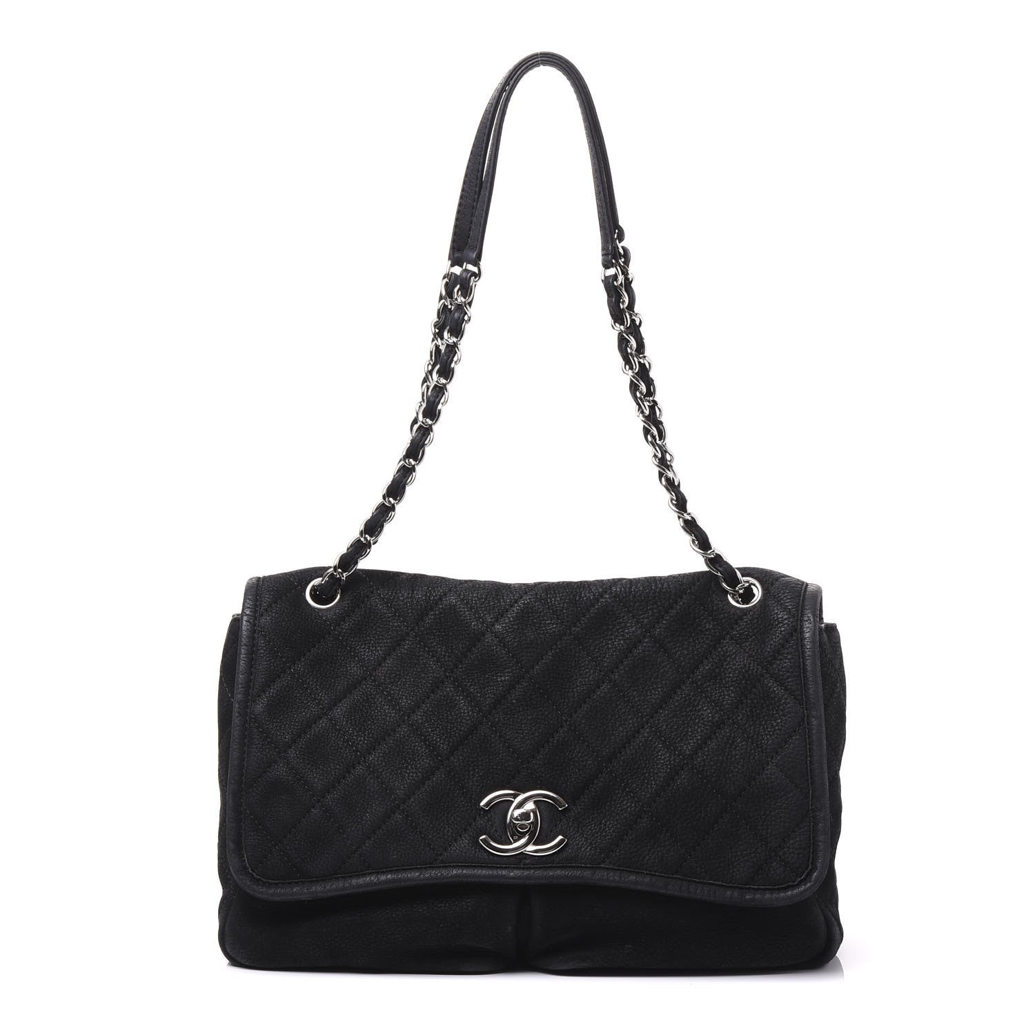 Chanel Ultra Soft Suede Calfskin Large Natural Beauty Flap Black 1 of 9
