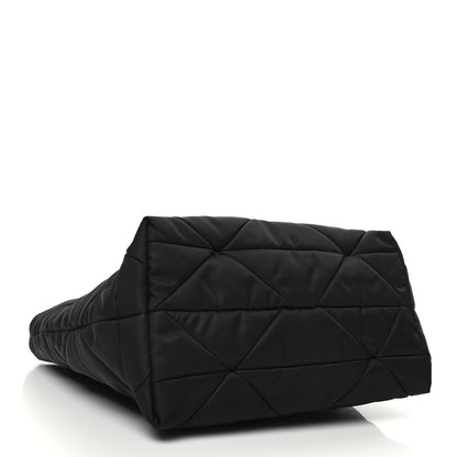 Prada Re-Nylon Nappa Triangle Quilted Padded Double Handled Zip Pocket Tote Black 4 of 9