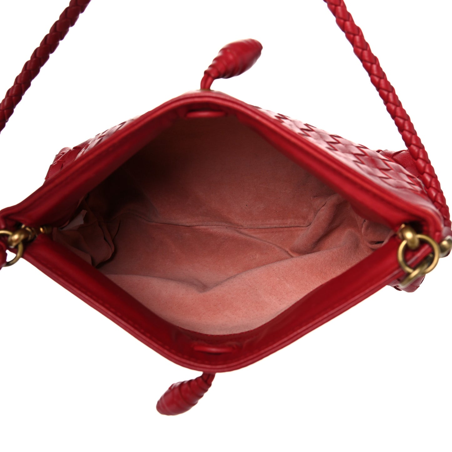 Nappa Intrecciato Shoulder Bag Red