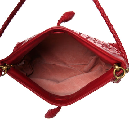 Bottega Veneta Nappa Intrecciato Shoulder Bag Red 5 of 12