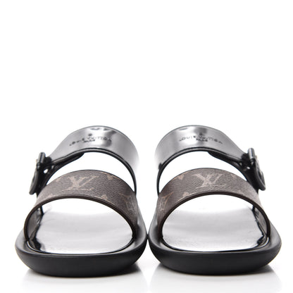 Louis Vuitton Monogram Sunbath Flat Mule Sandals 35 Black 2 of 8