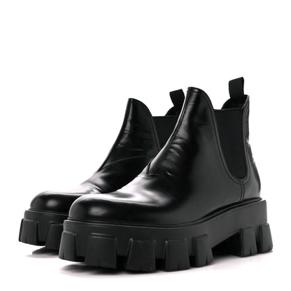 Prada Spazzolato Rois Monolith Chelsea 55mm Ankle Boots 39.5 Black 3 of 10