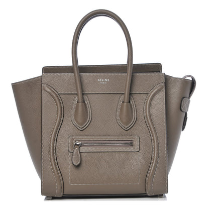 Celine Drummed Calfskin Micro Luggage Souris 1 of 8