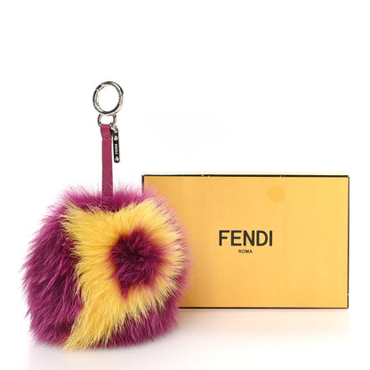 Fendi Fox Fur Shiny Nappa Bi-Color P ABCharm Bag Charm Fucsia Giallo Ciclamino 4 of 4