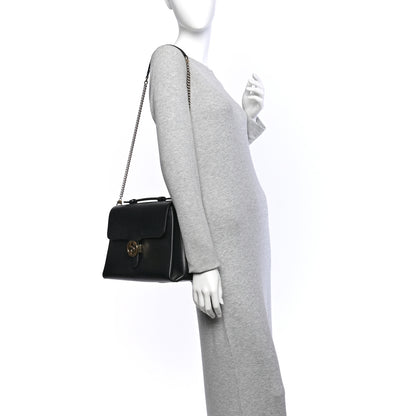 Gucci Dollar Calfskin Medium Interlocking G Top Handle Shoulder Bag Black 2 of 11