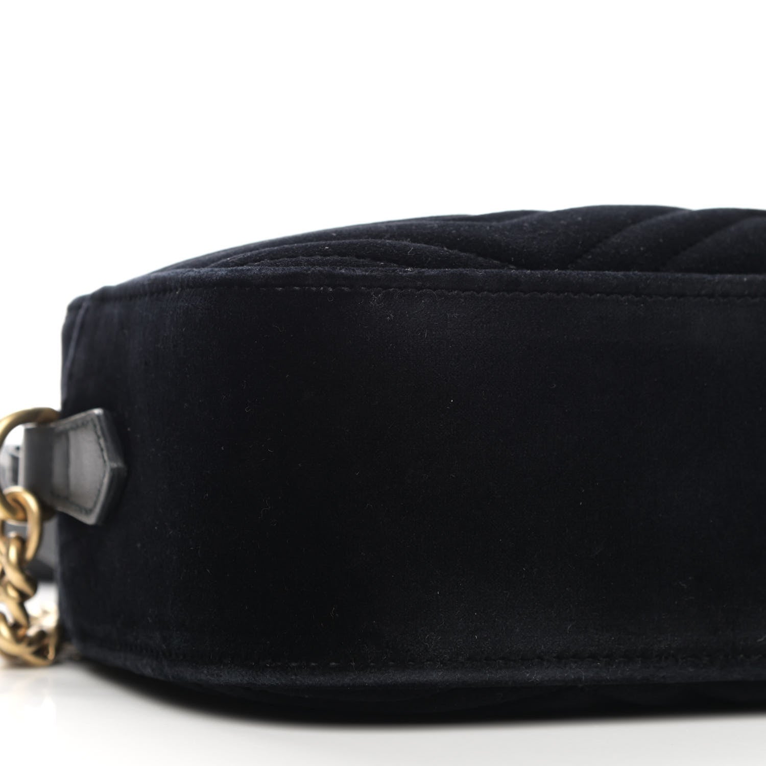 Gucci Velvet Matelasse Small GG Marmont Chain Shoulder Bag Black 9 of 12