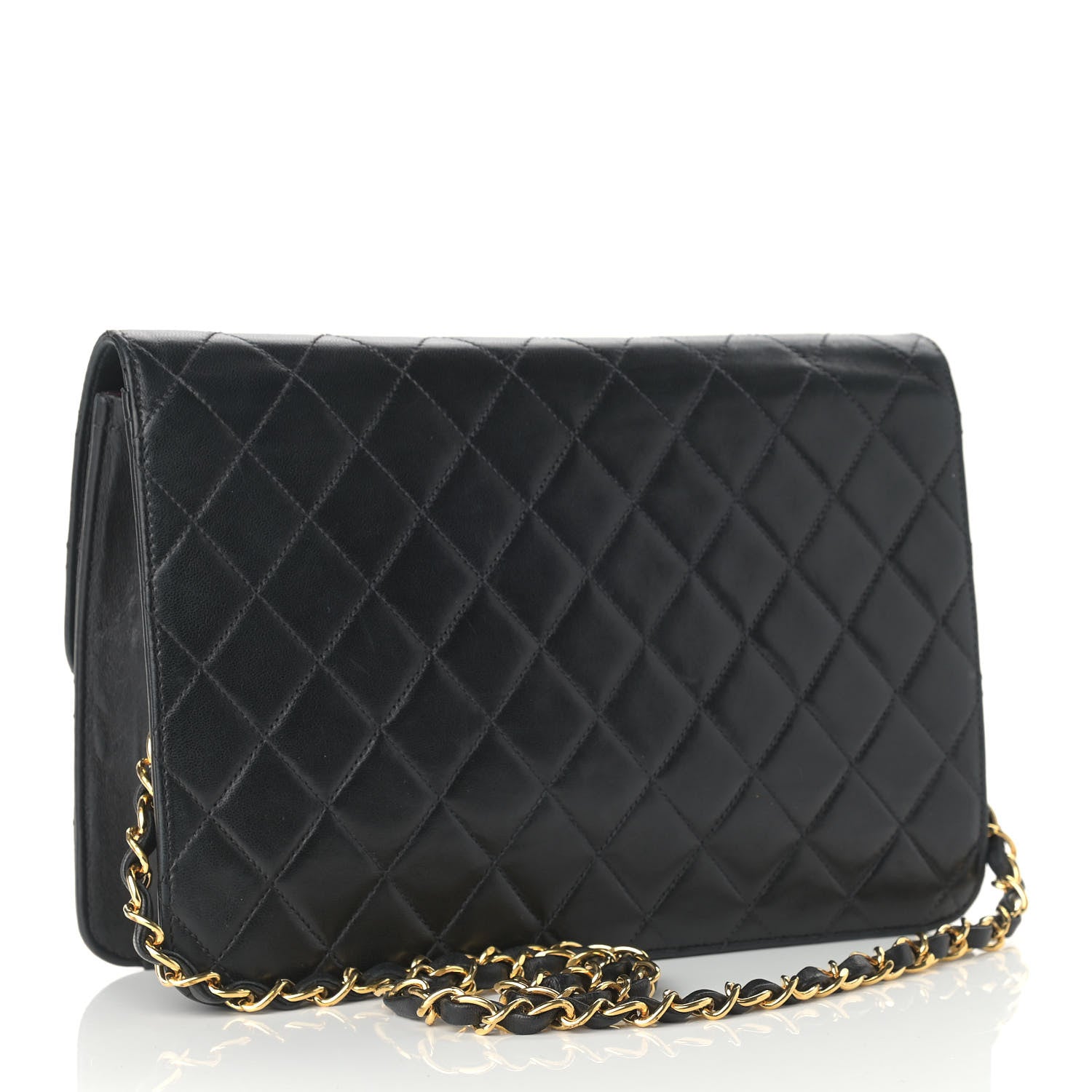 Chanel Lambskin Quilted Medium Single Flap Black 2 of 14