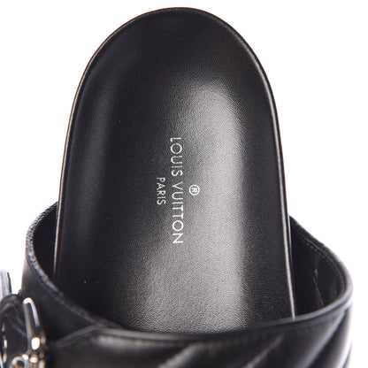 Louis Vuitton Calfskin New Wave Bom Dia Mule Sandals 37.5 Black 7 of 8