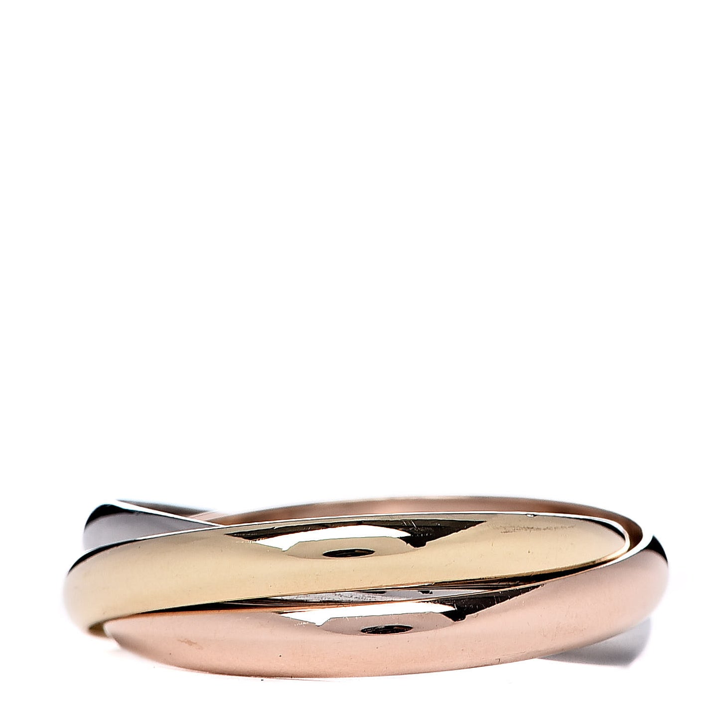 18K Pink Yellow White Gold Small Trinity Ring 58 8.25