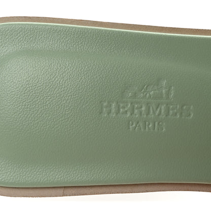 Hermes Epsom Oran Sandals 35 Vert Jade 8 of 10