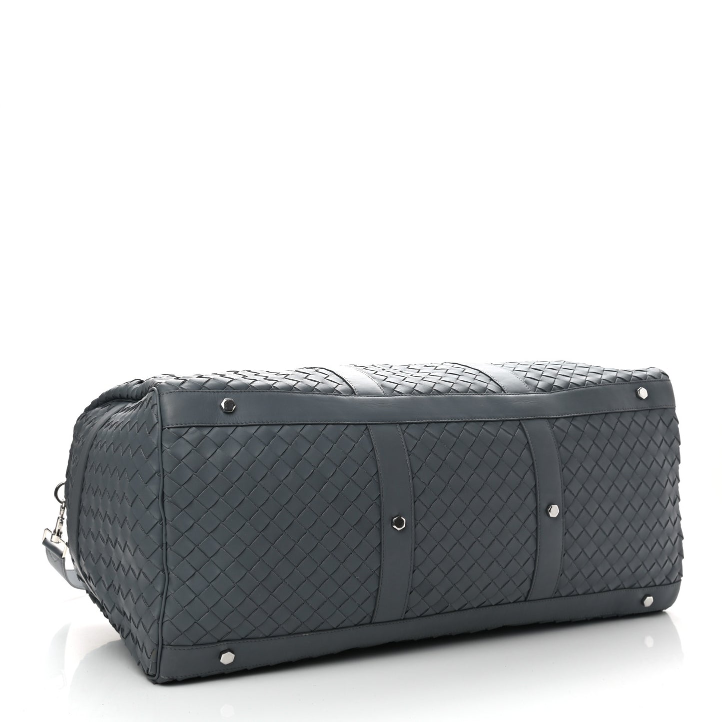 Nappa Intrecciato Large Holdall Duffel Grey