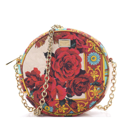 Dolce & Gabbana Fabric Floral Print Round Crossbody Multicolor 1 of 9