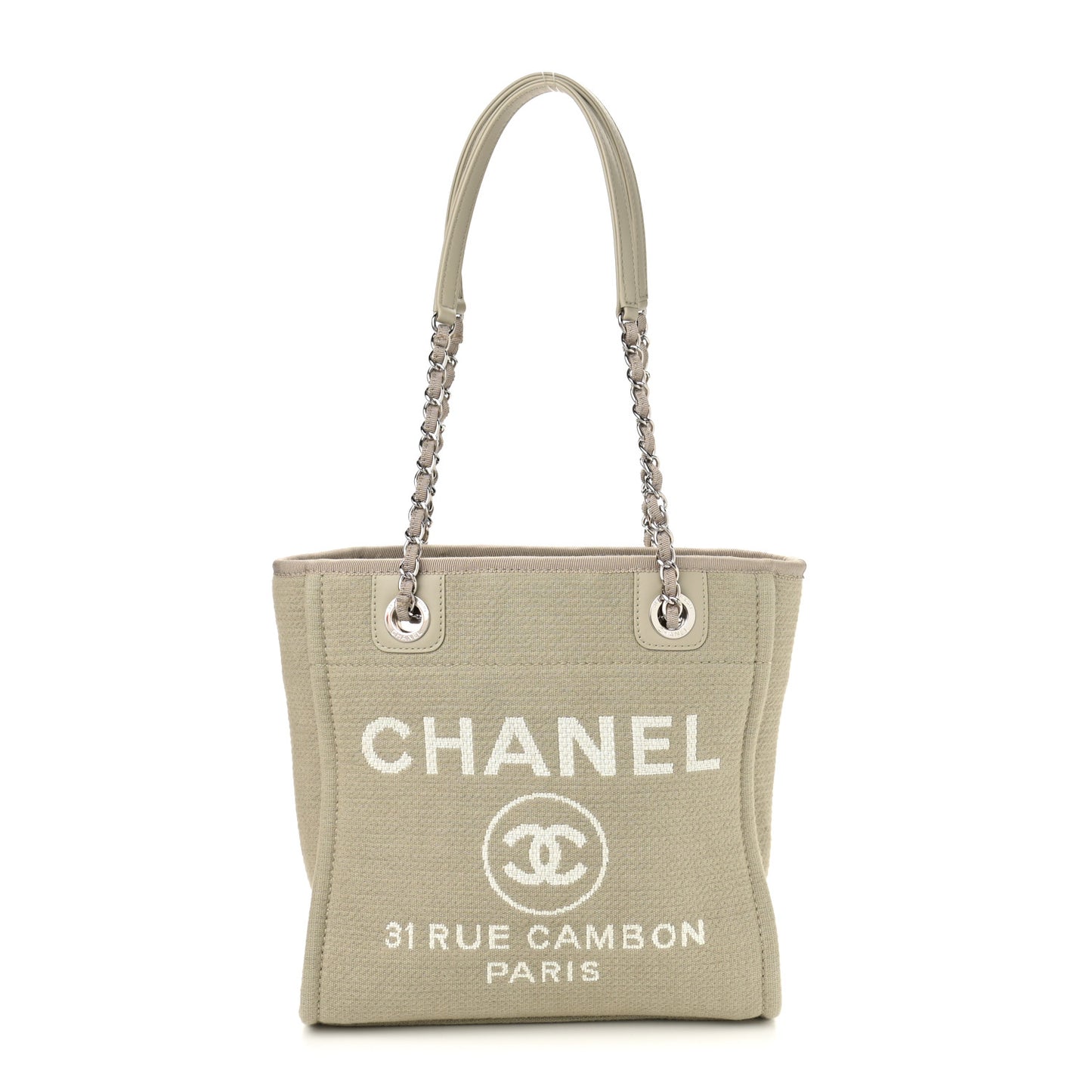 Canvas Mini Deauville Tote Beige