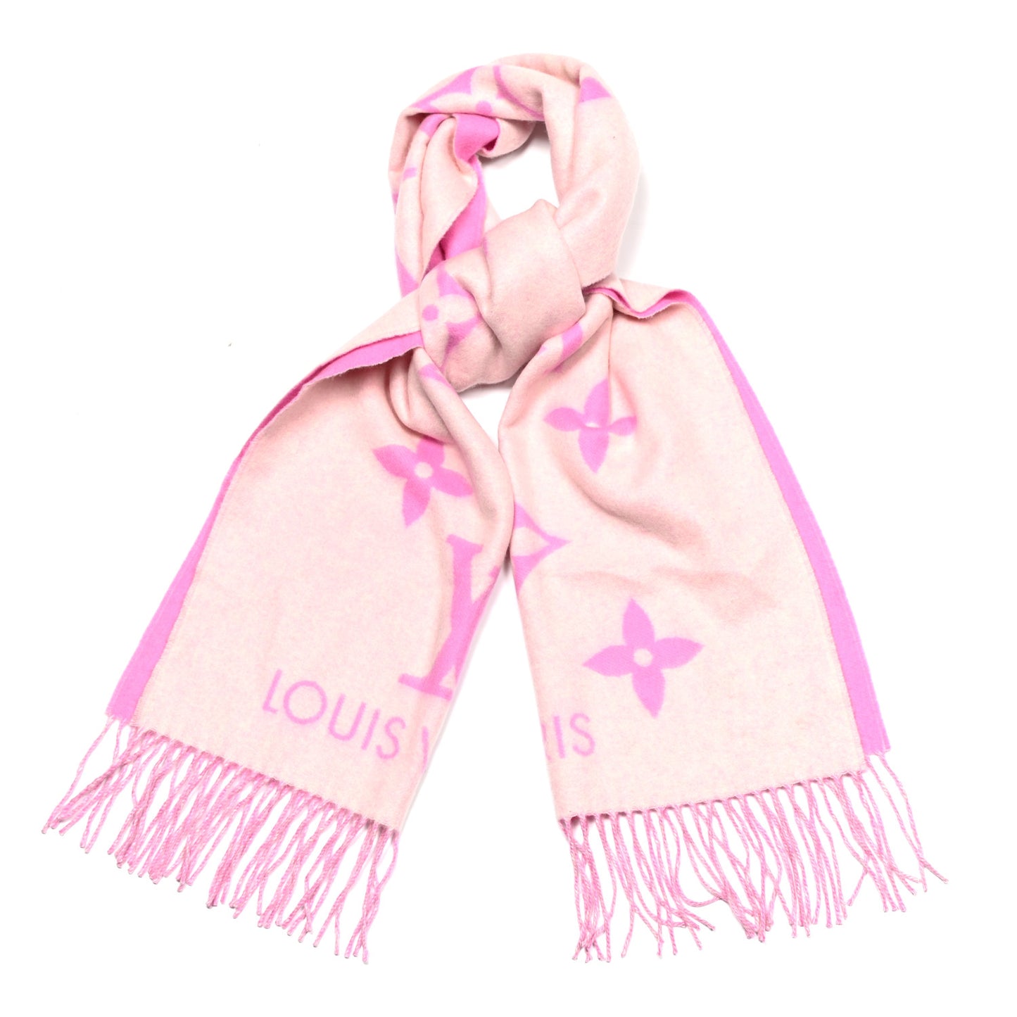 Cashmere Monogram Reykjavik Scarf White Pink