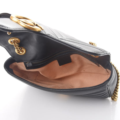 Gucci Calfskin Matelasse Small GG Marmont Shoulder Bag Black 5 of 13