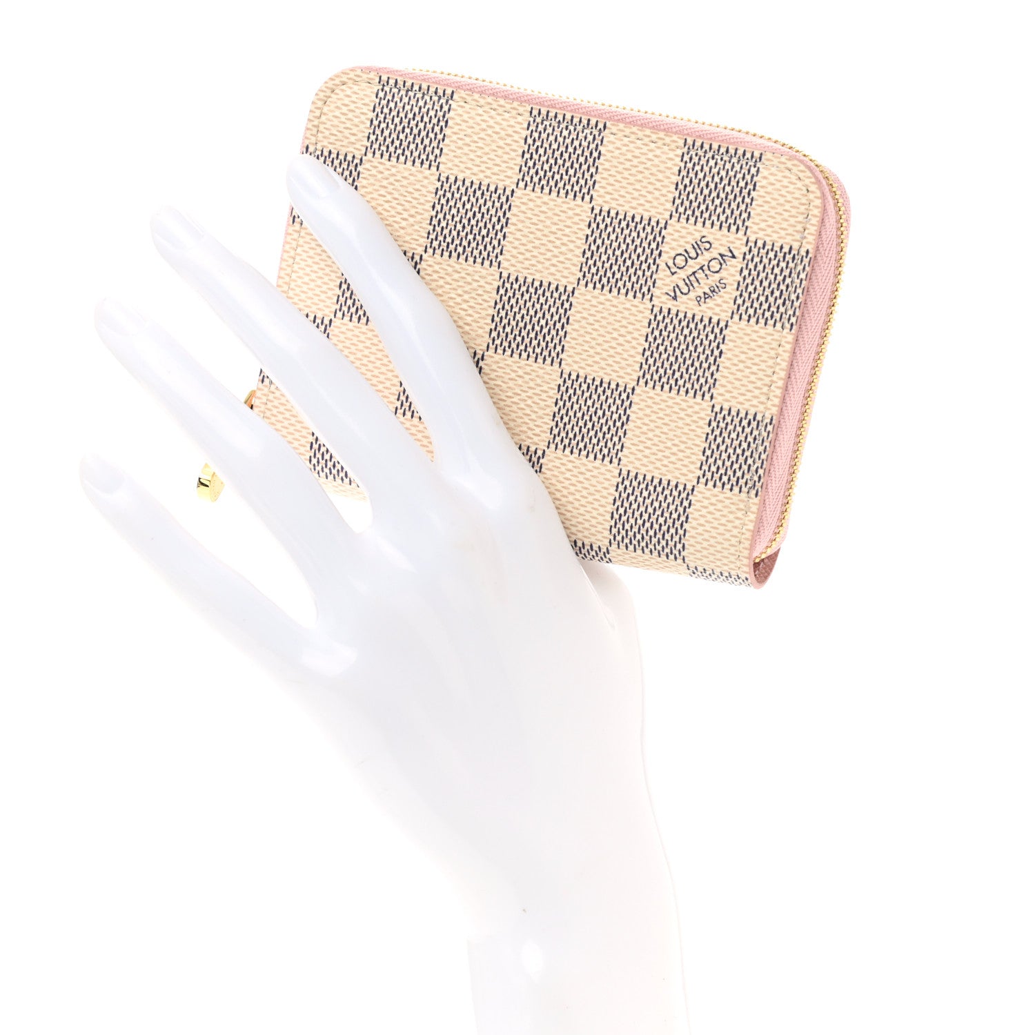 Louis Vuitton Damier Azur Zippy Coin Purse Rose Ballerine 2 of 7