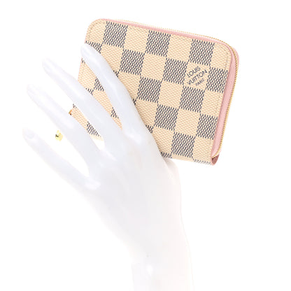 Louis Vuitton Damier Azur Zippy Coin Purse Rose Ballerine 2 of 7