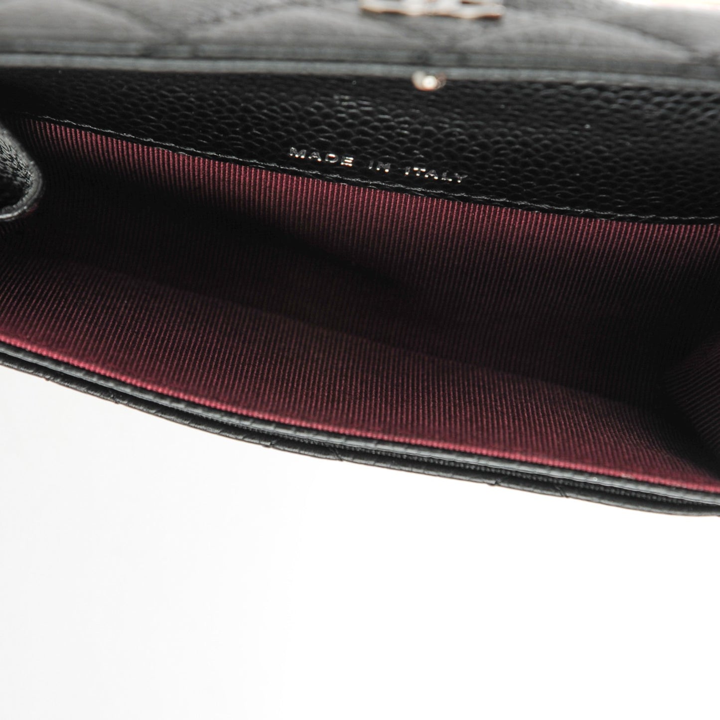 Caviar Quilted Flap Card Holder Black