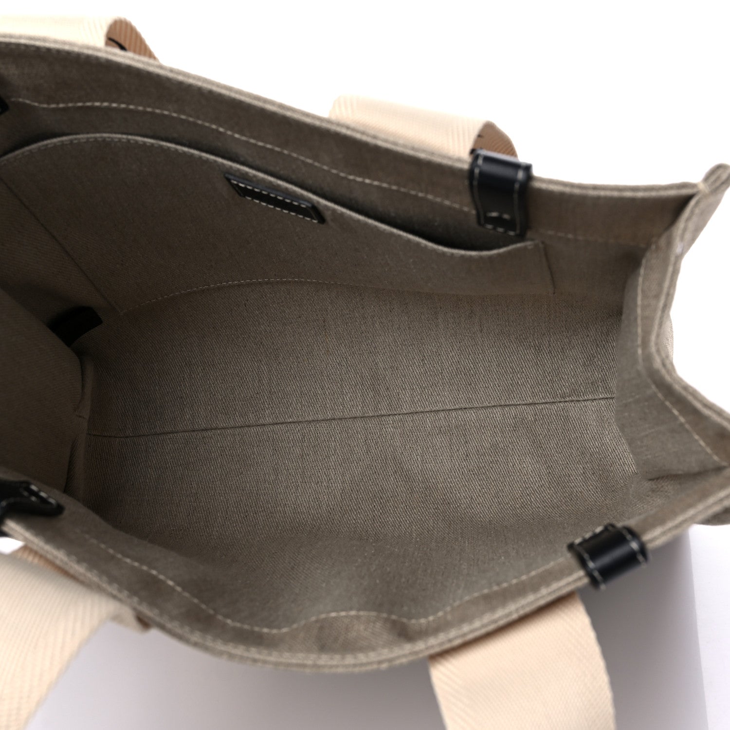 Chloe Cotton Calfskin Medium Woody Ribbon Tote White Black 5 of 8