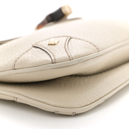 Gucci Pebbled Calfskin Bamboo Chain Bag White 9 of 12